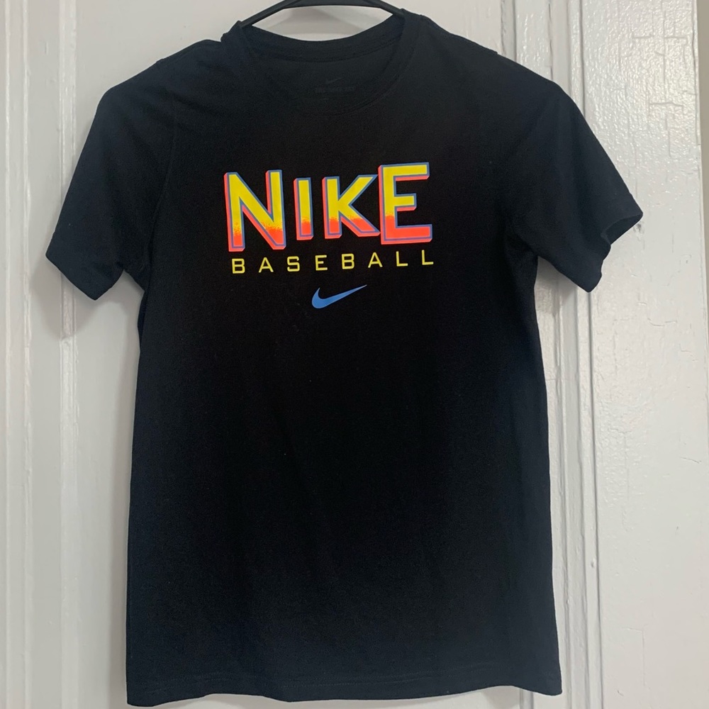 EUC Nike Baseball DRI-Fit Big Kids Tee Color Black,Yellow,Orange Med M Boy/Girl